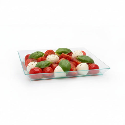 Elément de plateau réutilisable plastique vert transparent "Klarity" 13 x 13 cm - 50 unités
