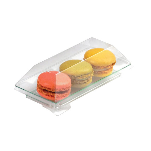 Elément de plateau réutilisable plastique vert transparent "Klarity" 13 cm x 6,2 cm - 50 unités