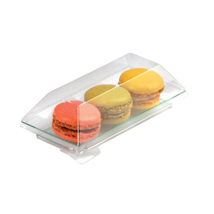 Elément de plateau réutilisable plastique vert transparent "Klarity" 13 cm x 6,2 cm - 50 unités