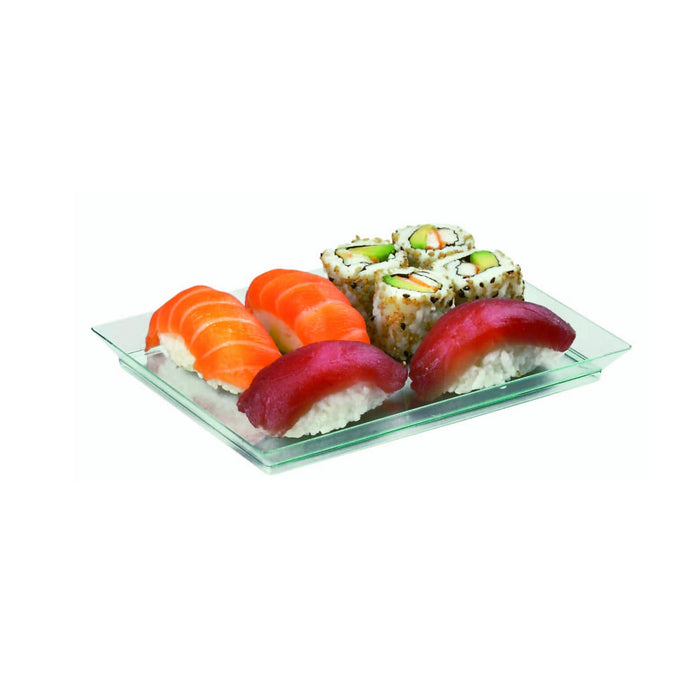 Elément de plateau réutilisable plastique vert transparent "Klarity" 18 x 13 cm - 50 unités