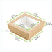 Boîte "Kray" carrée carton brun avec couvercle à fenêtre - 350 ml - 11,5 cm x 11,5 cm x 4 cm - 25 unités