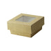 Boîte "Kray" carrée carton brun avec couvercle à fenêtre 200 ml 8,5 cm x 8,5 cm x 4 cm - 25 unités