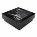 Boîte "Kray" carrée carton noir avec couvercle à fenêtre 11,5 cm x 11,5 cm x 4 cm - 25 unités