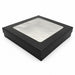 Boîte "Kray" carrée carton noir avec couvercle à fenêtre 26,5 cm x 26,5 cm H 5 cm 3000ml - 25 unités