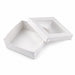 Boîte "Kray" carrée carton blanc avec couvercle à fenêtre en PLA 700 ml 13,5 cm x 13,5 cm x 5 cm - 25 unités