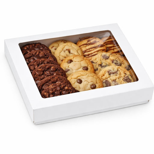 Boîte "Kray" carrée carton blanc avec couvercle à fenêtre en PLA 900 ml 15,5 cm x 15,5 cm x 5 cm - 25 unités