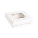 Boîte "Kray" carrée carton blanc avec couvercle à fenêtre 700 ml 13,5 cm x 13,5 cm x 5 cm - 25 unités