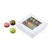 Boîte "Kray" carrée carton blanc avec couvercle à fenêtre 950 ml 15,5 cm x 15,5 cm x 5 cm - 25 unités