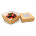 Boîte "Kray" carrée carton brun avec couvercle à fenêtre 8,5 cm x 8,5 cm x 4 cm 200ml - 25 unités