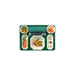 Plateau repas en plastique vert à un couvercle transparent à 7 compartiments et 5 éléments octogon 44 cm x 32,5 cm x 5 cm - 50 unités