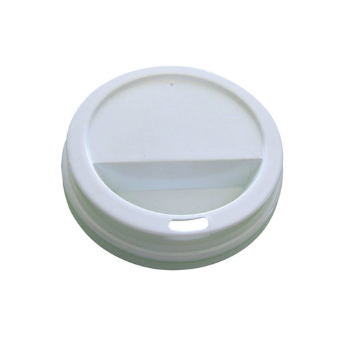Couvercle PS blanc dôme avec trou - Ø 7,3 cm - H 1,5 cm - 100 unités