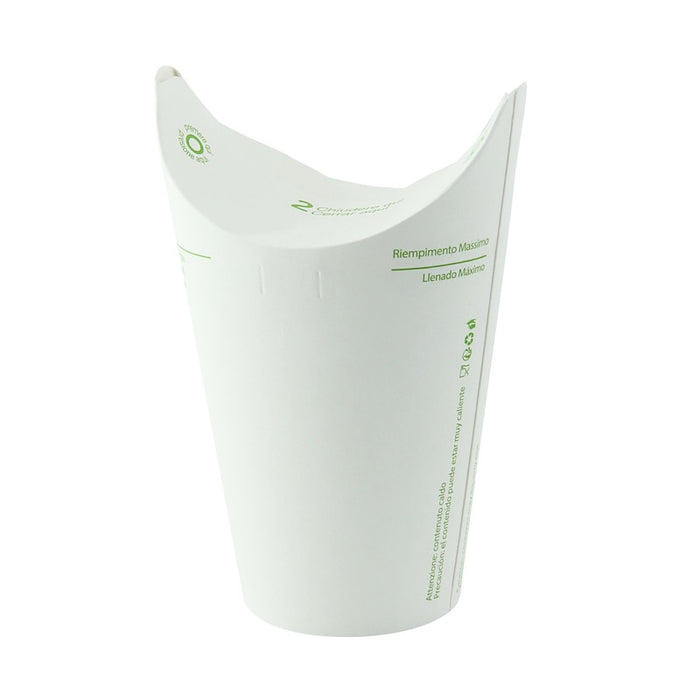 Gobelet carton à couvercle intégré - 375 ml - Ø 10,8 cm - H 10,5 cm - 25 unités