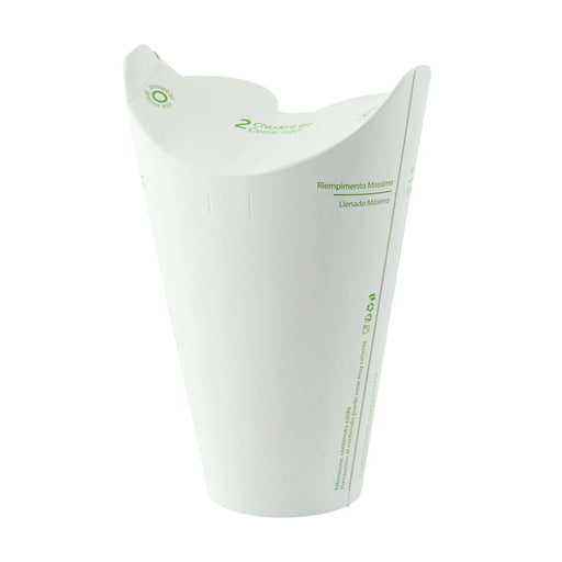 Gobelet carton à couvercle intégré - 500 ml - Ø 11,6 cm - H 12,6 cm - 25 unités