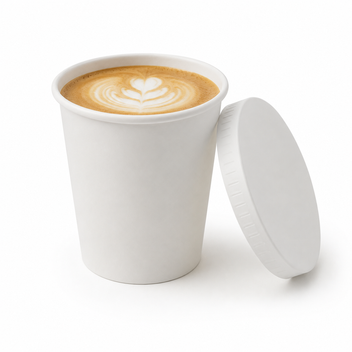 Couvercle carton blanc chaud et froid - Ø 6,2 cm - 50 unités