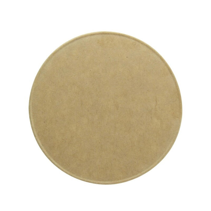 Couvercle plat brun en carton kraft - Ø 7,4 cm - H 0,8 cm - 50 unités