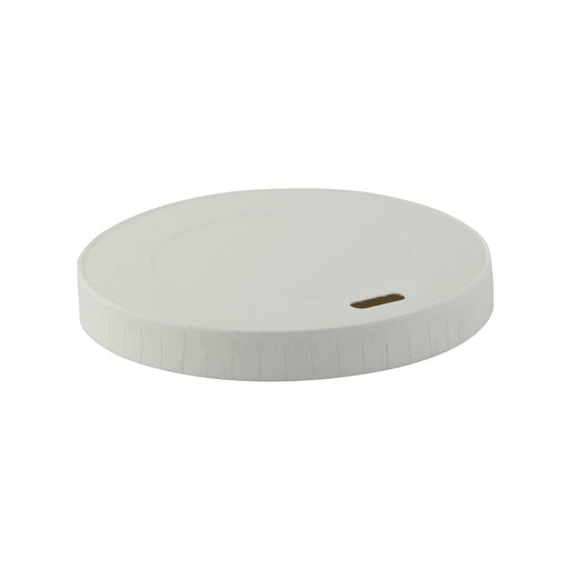 Couvercle carton blanc plat sans matière plastique - Ø 8 cm