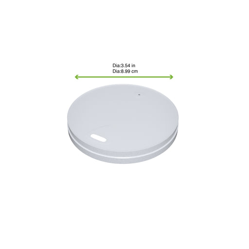 Couvercle carton blanc plat sans matière plastique - Ø 9 cm - 50 unités