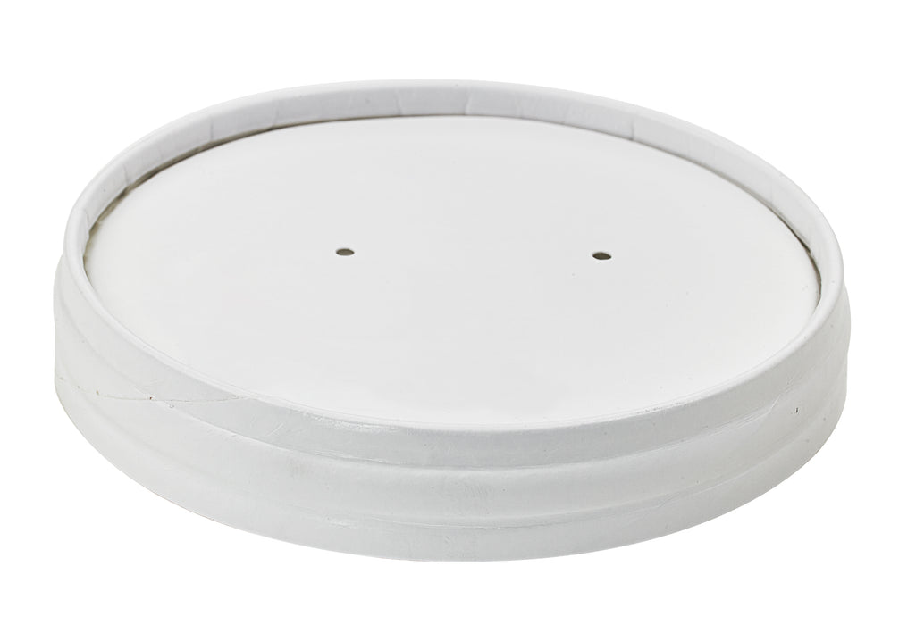 Couvercle carton blanc chaud et froid - Ø 9,7 cm - Compatible avec 210SOUP16 - 50 unités