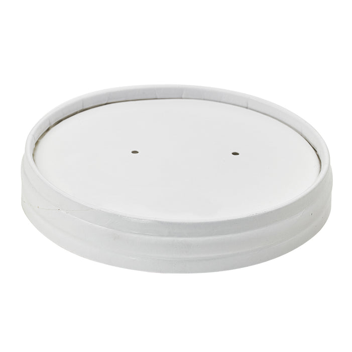 Couvercle carton blanc chaud et froid - Ø 9,7 cm - Compatible avec 210SOUP16 - 50 unités