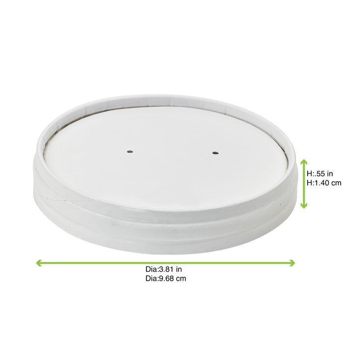 Couvercle carton blanc chaud et froid - Ø 9,7 cm - Compatible avec 210SOUP16 - 50 unités