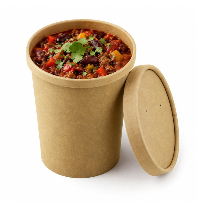 Couvercle carton kraft chaud et froid - Ø 9,8 cm - Compatible avec 210SOUP16, 210SOUP24, 210SOUPK17K - 50 unités