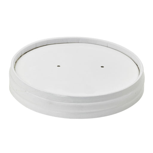 Couvercle carton blanc chaud et froid - Ø 9,7 cm - H 1,5 cm - 50 unités