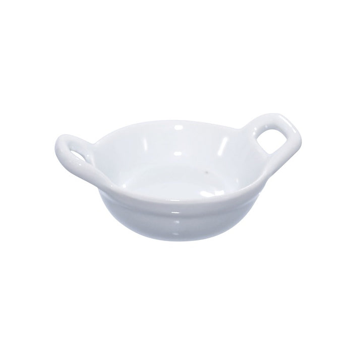 Mini plat en porcelaine blanche 8,5 x 6 x 3 cm - 4 unités