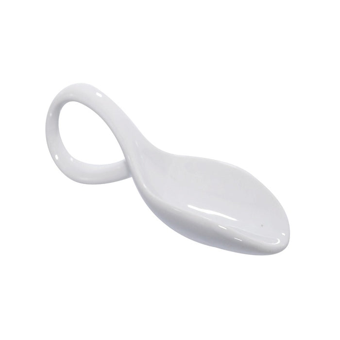 Mini cuillère en porcelaine blanche 11,8 x 4,1 x 3 cm - 4 unités