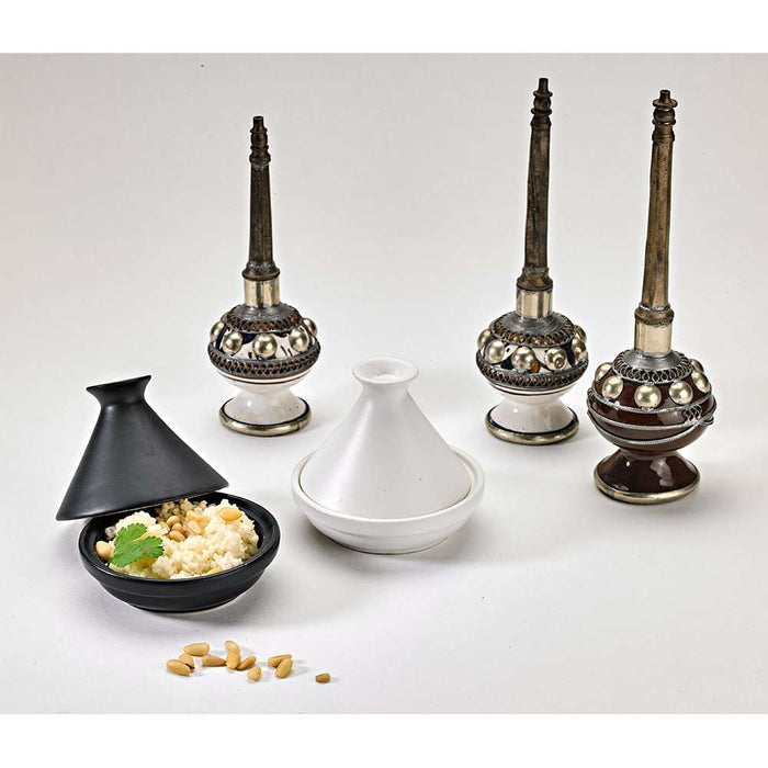 Mini tajine en porcelaine noire - Ø 9 cm - H 8 cm - 4 unités