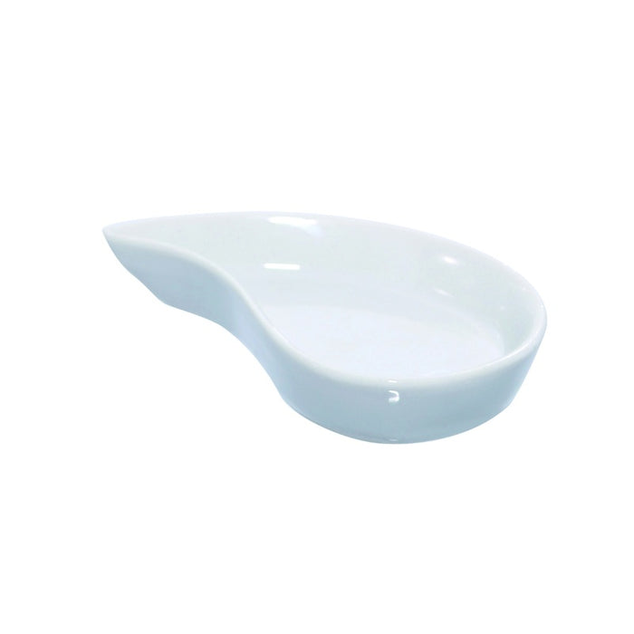 Mini plat en porcelaine blanche - 7,8 cm x 4,8 cm x 1,5 cm - 4 unités