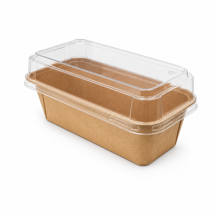 Couvercle PET anti-buée pour moule de cuisson - 19 cm x 8,8 cm x 3,6 cm - Compatible avec 210MCMO590 - 25 unités