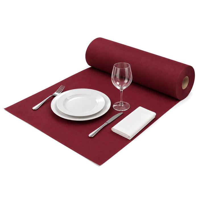 Nappe en rouleau pré-découpée non tissé spunbond bordeaux - 50 m x 1,2 m - en situation