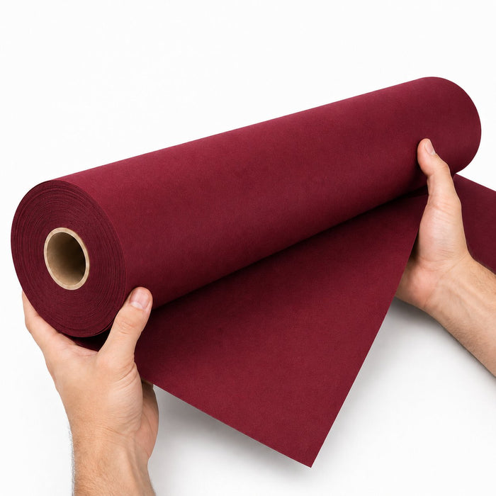 Nappe en rouleau non tissé spunbond bordeaux - 50 m x 1,2 m - en main