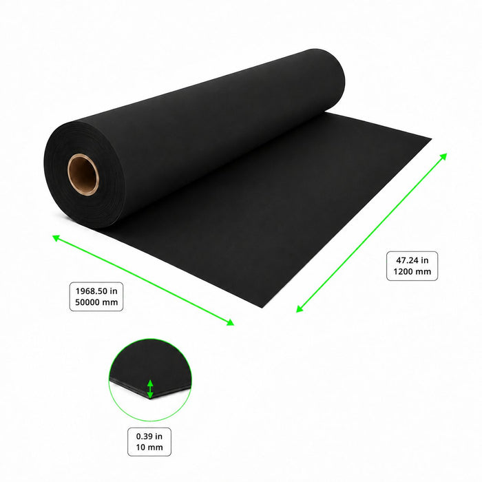 Nappe en rouleau non tissé spunbond noir - 50 m x 1,2 m - dimensions