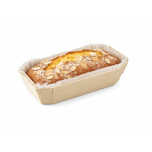 Moule de cuisson bois "Petit coeur" avec caissette papier 150 ml 11,5 x 6,5 x 3,3 cm - 25 unités