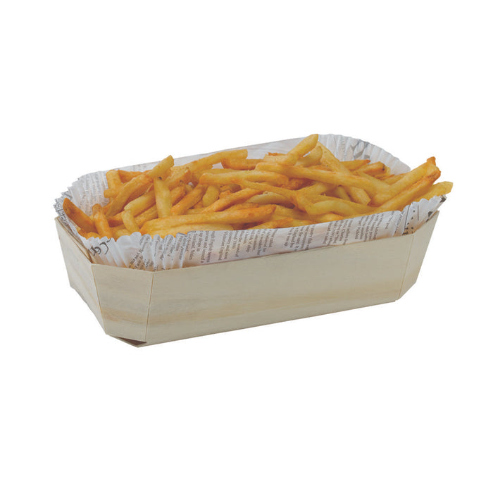 Moule de cuisson en bois avec caissette papier - 1200 ml - 24,5 cm x 11,5 cm x 7 cm - 20 unités