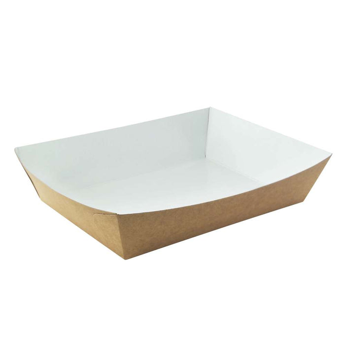 Panier à salade carton kraft brun laminé intérieur blanc - 850 ml - 22 cm x 17 cm x 4 cm - 200 unités