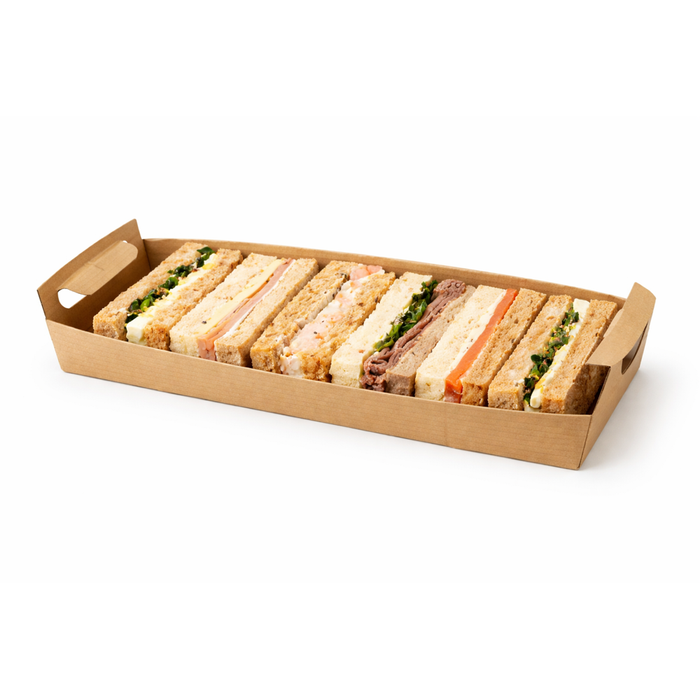 Plateau en carton kraft brun avec poignées - 39 cm x 15 cm x 7 cm - 50 unités
