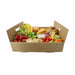 Plateau en carton kraft brun avec poignées 32 cm x 32 cm H 7,4 cm - 50 unités