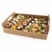Plateau en carton kraft brun avec poignées  390x290, H42 mm, 50pcs