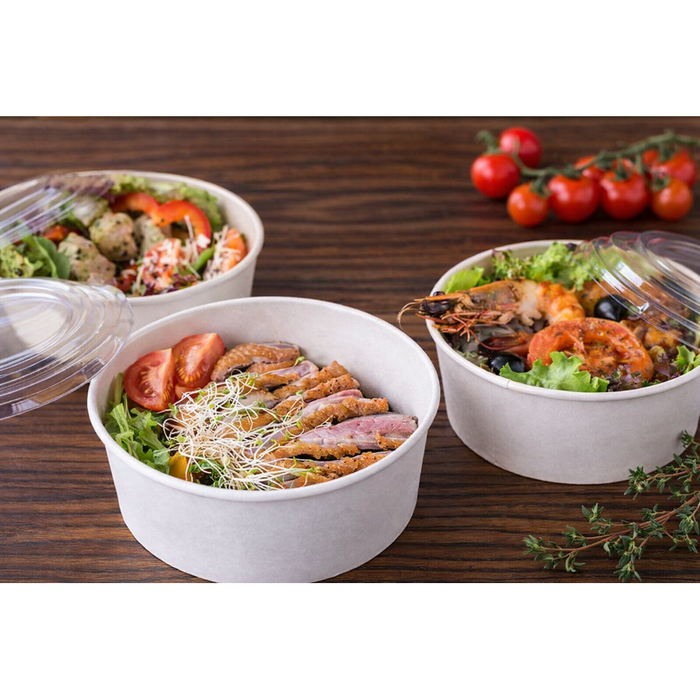 Saladier rond "Buckaty" en carton blanc - 940 ml - Ø 15 cm - H 7,5 cm - 45 unités