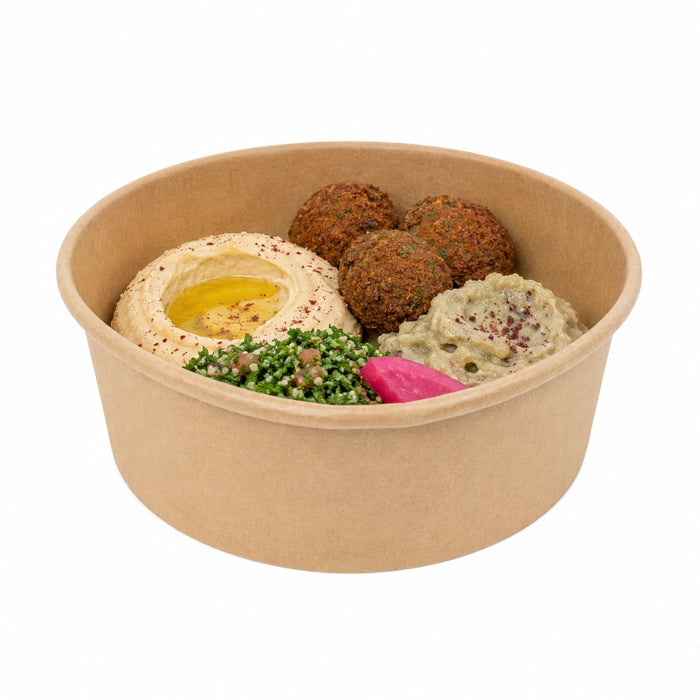 Saladier rond "Buckaty" en carton kraft - 1000 ml - Ø 16,5 cm - H 6,5 cm - 45 unités