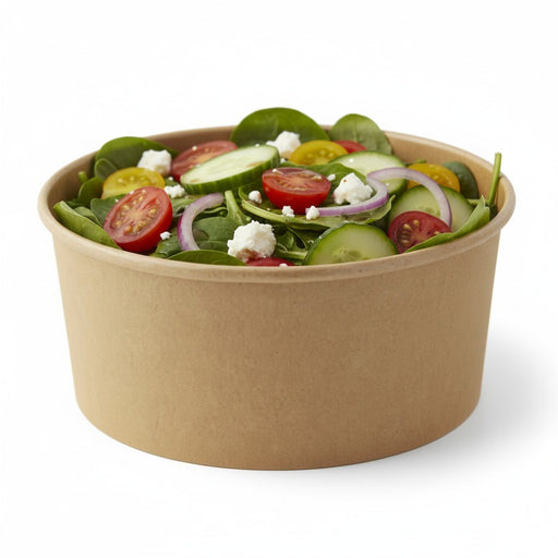 Saladier rond "Buckaty" en carton kraft - 1200 ml - Ø 15 cm - H 10 cm - 45 unités