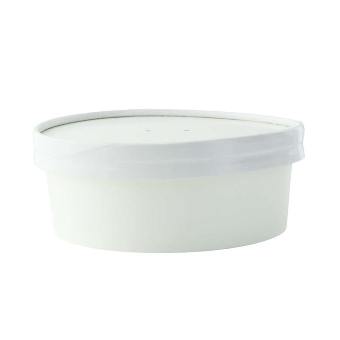Saladier rond "Buckaty" en carton blanc - 580 ml - Ø 15 cm - H 5 cm - 45 unités