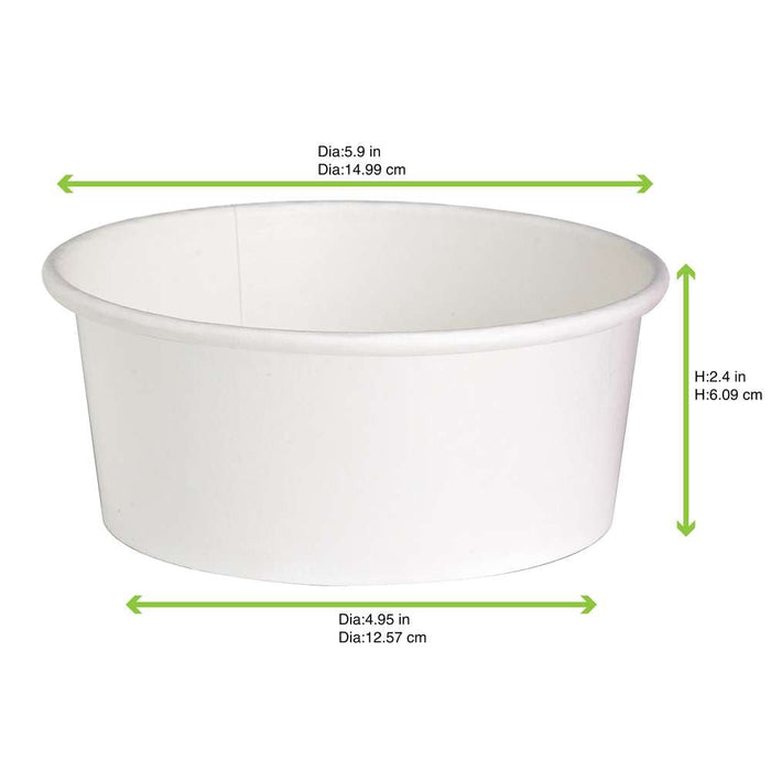 Saladier rond "Buckaty" en carton blanc - 700 ml - Ø 15 cm - H 6 cm - 45 unités