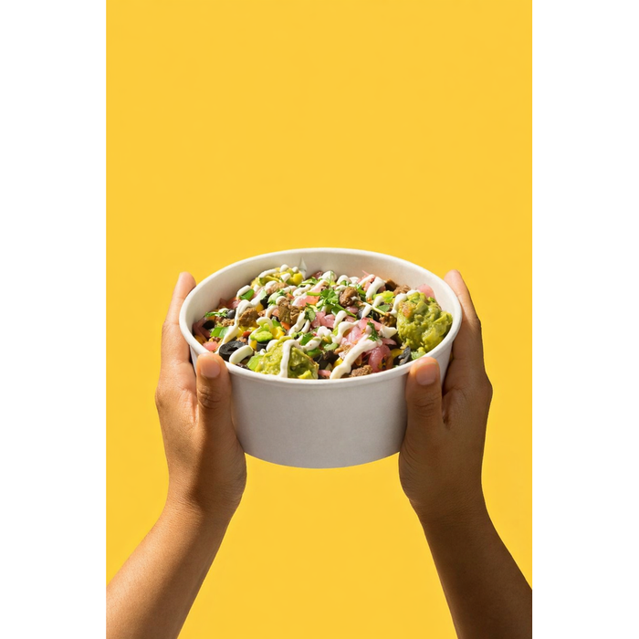 Saladier rond "Buckaty" en carton blanc - 700 ml - Ø 15 cm - H 6 cm - 45 unités