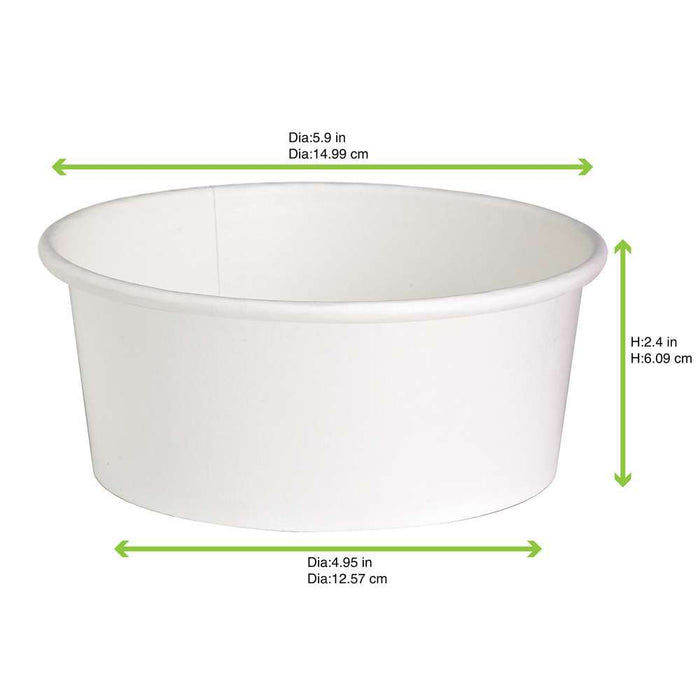 Saladier rond "Buckaty" en carton blanc - 700 ml - Ø 15 cm - H 6 cm - 45 unités