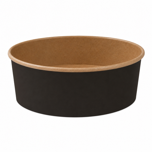 Saladier rond "Buckaty" en carton marron foncé - 750 ml - Ø 14,2 cm - H 7 cm - 50 unités