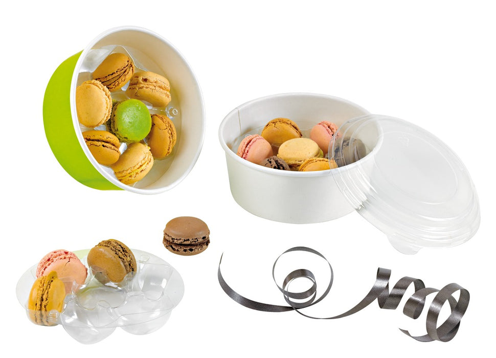 Saladier rond "Buckaty" en carton vert - 700 ml - Ø 15 cm - H 6 cm - 45 unités
