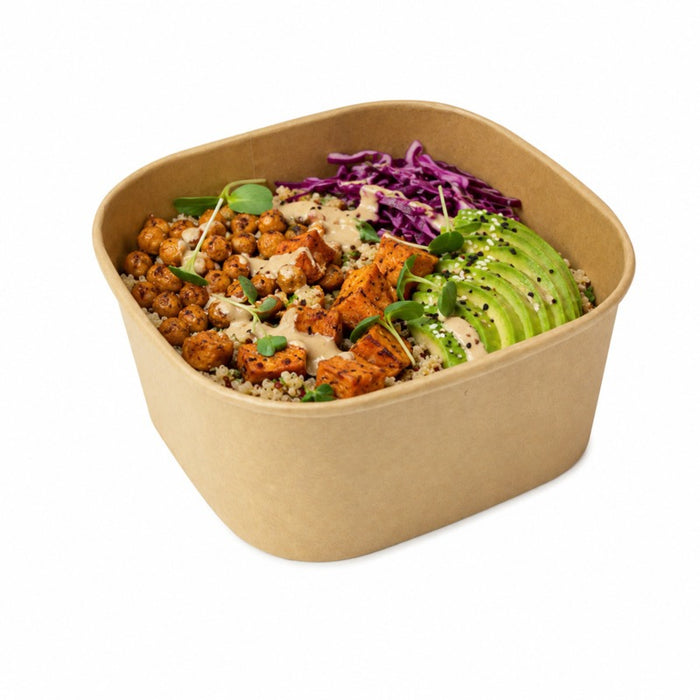 Saladier KraftCarré multi usage 17 cm x 17 cm H 7,5 cm 1400ml - 50 unités